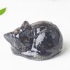 Estatua de gato durmiendo con gotas de pegamento de grava de cristal natural transfronteriza, ideal para oficina, hogar, sala de estar, escritorio.