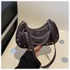 Bolsa popular deste ano para mulheres, nova moda 2024, textura casual, bolsa de ombro, outono, cor sólida, transversal, pequena bolsa quadrada