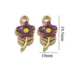 Acero Inoxidable Lindo Flor Colgante Doble Cara Gota de Aceite Accesorios DIY Colgante Pulsera Collar Aretes Accesorios