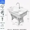 Fregadero de lavandería de piedra de cuarzo para balcón, lavabo doméstico con tabla de lavar de mármol integrada, fregadero de lavandería para patio exterior
