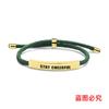 Pulseiras de Corda Trançada Multicor Transfronteiriças Europeias e Americanas Mantenha a Alegria e o Humor Presentes Inspiradores de Feriado com Pulseiras de Aço Inoxidável Gravadas