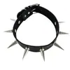 Collar de Cuero con Remaches Sexy Y2K Transfronterizo Europeo y Americano Gargantilla Punk Rock Oscura Collar de Moda Gótica