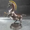 Adorno de salón artesanal de estilo antiguo con caballo al galope dorado, doce signos del zodiaco, decoración de caballos para el hogar.