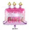 Cochecito de bebé transfronterizo huella de pie botella globos de papel de aluminio primer cumpleaños del bebé revelación de género globos de cumpleaños al por mayor