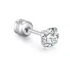 Brincos de Aço Inoxidável com Strass de Ponta Dupla Estilo Coreano Tendência Unhas de Osso de Orelha de Aço Titânio Acessórios de Joias para Piercing de Alta Qualidade Acessórios
