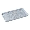Restaurante de Hot Pot Estilo Montaña Plato Rectangular con Patrón de Piedra para Lonchas de Res, Plato Artístico de Copos de Nieve para Shabu-Shabu de Res, Vajilla de Melamina para Uso Comercial