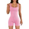 Ropa Deportiva Ajustada de Cintura Alta Transfronteriza de Una Pieza para Fitness para Mujer Verano Europea y Americana Talla Grande Alta Elasticidad Glúteos Yoga Shorts de Una Pieza