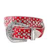 [Saída de fábrica] Personalizado novo feminino diamante-incrustado cinto de couro strass incrustado decoração moda all-match jeans