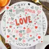 Guardanapo Impresso Novo Dia dos Namorados Transfronteiriço Temu Decoração de Festa Transfronteiriça Guardanapo Quadrado Impresso de Mesa Dupla Camada Atacado
