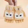 Luvas para Outono e Inverno, Espessas e Quentes para Bebês, Crianças Pequenas e Alunos do Ensino Fundamental, Luvas de Tricô com Tampa Flip de Meio Dedo para Escrever
