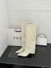 Botas largas de punta fina con tacón de aguja alto hasta la rodilla, nuevas botas altas ajustadas 2026