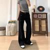 Verano Cintura Alta 2025 Diseño Americano Jeans Cargo Multibolsillos para Mujer, Pantalones Sueltos de Pierna Recta Micro Acampanados de Pierna Ancha
