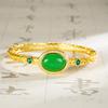 Pulsera Abierta Tallada Hueca Estilo Palacio de Oro Arena Antigua Francesa Joyería de Mano para Damas de Rico Temperamento Fabricantes al por Mayor