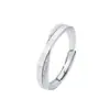 Anillos Gemelos de Afecto Mutuo Anillos de Pareja de Plata Pura S999 Estilo Niche Simple y Lujoso Anillos de Pareja de Arena Brillante Regalo del Día de San Valentín