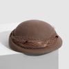 Sombrero de nuevo estilo Hua Qiao para mujer, boina de otoño e invierno, gorra de pintor para mujer, bombín pequeño de lana retro británico para banquete