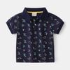 Polo de algodón de manga corta para niño pequeño, estampado de dibujos animados, suave, transpirable y de secado rápido, verano 2023