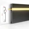 Rodapé Luminoso em Liga de Alumínio com Luz LED Metal Escovado Invisível Luz Embutida com Linha de Pé 8/10/12cm