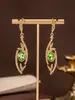 Colar Vintage Estilo Chinês com Galho e Folhas e Strass, Colar para Suéter Estilo Levemente Luxuoso, Colar Vintage de Galho para Mulheres