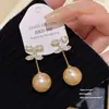 Pendientes de Moda de Aguja de Plata 925 con Cubos de Perla de Venta Caliente Pendientes Dulces de Nicho de Gama Alta Pendientes de Diseño Exquisito