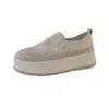 Zapatos de Pescador Transpirables de Malla con Encaje para Mujer con Tacones de Plataforma Gruesa, Nuevo Estilo Verano 2026 Zapatos sin Cordones que Aumentan la Altura
