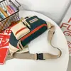 Mochila Ins de Marca Tendência Feminina Casual Estilo Japonês Bolsa Transversal Versátil Cor Contrastante Bolsa de Peito para Casal Bolsa de Ombro para Comutador Viagem Masculina