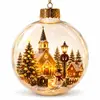 Adorno Transparente de Koala Navideño Bola de Cristal Luminosa 3D Adorno Colgante para Decoración de Escena Navideña de Árbol de Navidad