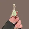 Horquilla de abanico estilo antiguo con tinta para mujer, colgante de borla de loto, pinza de pico de pato, pinza para flequillo lateral, accesorio para el cabello Hanfu