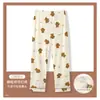 Calça de Dormir de Algodão Imitado para Mulheres, Calça Longa para Outono e Inverno, Calça de Maternidade Que Pode Ser Usada Fora, Calça de Casa Solta de Desenho Animado Tamanho Grande, Ajustável