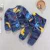 Traje Cálido de Vellón Coral para Niños de Otoño e Invierno, Pijama de Bebé de Dos Piezas para Recién Nacidos, Niños y Niñas, Ropa de Bebé