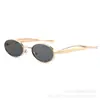 Gafas de Sol Ovaladas de Metal de Moda para Hombres y Mujeres, Gafas de Sol Retro Modernas con Protección UV400