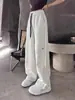 Pantalones de Pierna Ancha Bordados con Letras para Mujer Otoño Invierno 2026 Nuevos de Cintura Alta Adelgazantes Pantalones Americanos Saber Deportivos Casuales Pantalones Banana