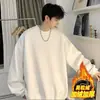 Moletom casual masculino versátil de manga comprida atacado de fábrica moderno para jovens com gola redonda moda outdoor cor sólida top