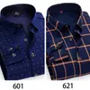 Camisa cálida al por mayor para hombres de mediana edad y mayores, top de otoño e invierno, papá, forro polar, gruesa, a cuadros, manga larga