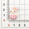 Vestido de Gato con Lazo de Dibujos Animados Accesorios de Joyería de Resina DIY Parche de Pegamento Cremoso Pasador Funda para Teléfono Móvil Hebilla de Zapato Material