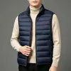 Colete Acolchoado Masculino Outono Inverno Novo Leve Gola Alta Dupla Face Sem Mangas Algodão Colete Colete Jaqueta