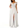 Verão de 2025 novo vestido de comércio exterior wish Amazon ombro renda costura de chiffon vestido de noite transfronteiriço feminino