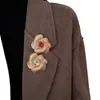 Broche Floral Exquisito Estilo Francés Hepburn, Vintage Simple y Elegante, Broche de Pin de Lujo Retro de Gama Alta