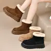 Botines cortos de peluche Birkenstock para mujeres menudas, talla grande nueva, invierno 2026, cómodas botas de nieve con suela gruesa que aumentan la altura para mujeres