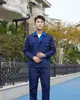 Roupas de Trabalho de Manga Longa Masculinas para Primavera e Outono, Vestuário de Proteção do Trabalho, Conjunto de Uniformes de Trabalho de Poliéster-Algodão Atacado, Roupas Resistentes ao Desgaste para Mecânicos, Bloqueio de Cores, Bordado com Letras, Design Estampado