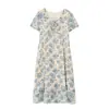 Vestido Largo Floral Romántico Inno para Mujer Tallas Grandes 2026 Verano Cintura Entallada Estilo Francés 224784