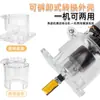 Rebarbadora angular de marcenaria IMBOT convertida em máquina de aparar, base com tampa transparente, ranhura visível, acessórios para ferramentas elétricas