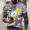 Transfronterizo Aliexpress Amazon Más Vendido Hip-Hop Divertido e Interesante Camiseta para Hombre Estampada en 3D Manga Corta Estilo Nuevo Venta al por Mayor