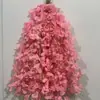Pétalos Cifrados Glicina Simulada Flor de Seda Vid Colgante Diseño de Escena de Boda Materiales Florales Decorativos Comerciales para Exterior