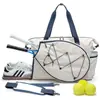 Bolsa de viaje nueva para tenis para mujer transfronteriza con bolsa exterior para raquetas con cordón, compartimento separado para zapatos y bolsillo para portátil
