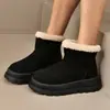 Moda Tallas Grandes Botines Gruesos para Aumentar Altura para Mujeres Bajitas Botas de Nieve Birkenstock para Mujer 2026 Otoño/Invierno Nuevo Estilo Botines Gruesos Forrados de Felpa