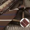 Gravata Masculina Cor Café Retrô Amarrada à Mão Britânica 8cm Formal Negócios Casamento Presente para Noivo Caixa Tendência