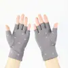 Nuevos guantes de mujer de medio dedo forrados de polar elásticos finos de terciopelo cálidos para trabajo mecanografía estudiantes escritura otoño e invierno lazo medio