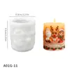 Nuevo Molde Cilíndrico para Velas con Relieve de Árbol de Navidad y Papá Noel Molde de Silicona para Velas Aromáticas Navideñas DIY