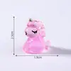 Paisagem em miniatura, figura de unicórnio de desenho animado de animal criativo, paisagismo DIY, decoração de carro, pequeno ornamento luminoso
