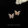 Pendientes de Mariposa Tridimensionales con Circonita Micro Pavimentada Estilo Retro Francés Huecos Flexibles Versátiles para el Trabajo Pendientes Mini Dulces Venta al por Mayor